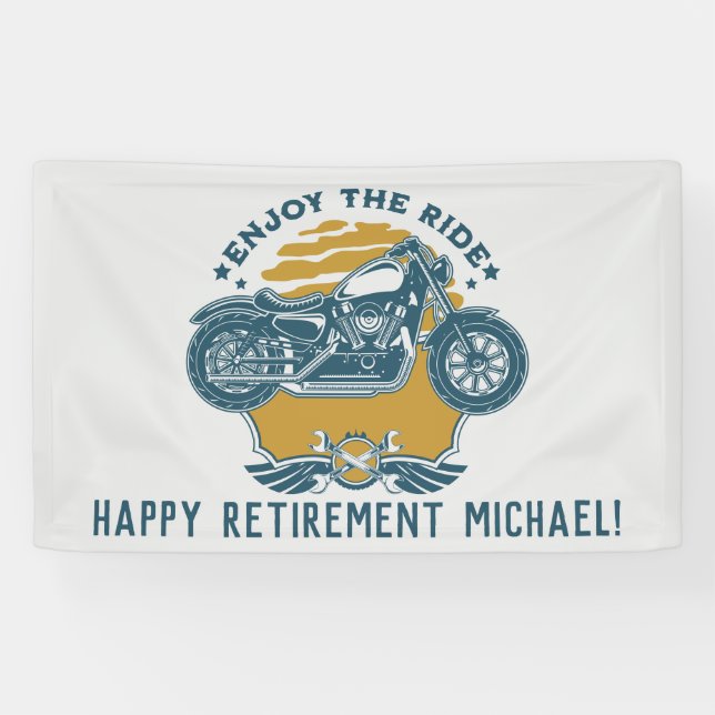 Motorcycle Retirement Party Banner (Horizontal)