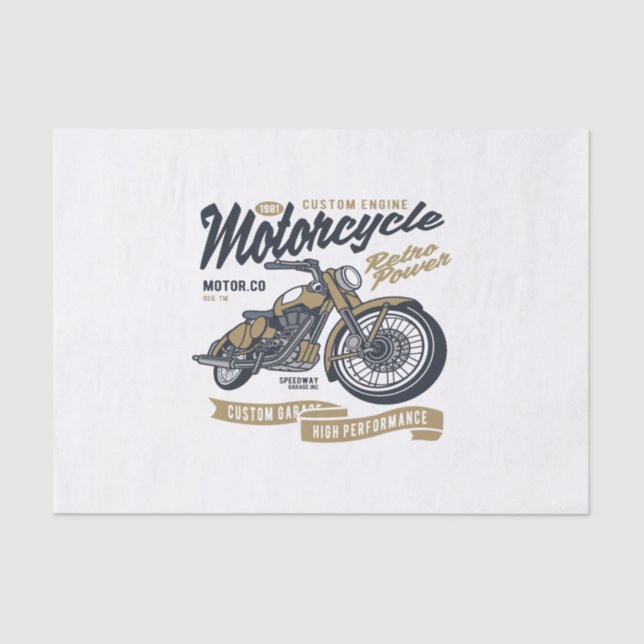 motorcycle retro power tissue paper (Front)
