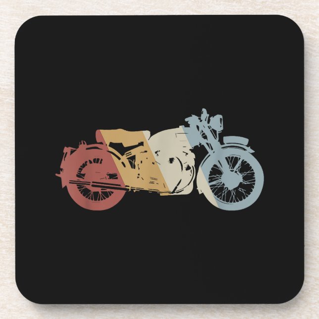 Motorcycle Retro Style Vintage Coaster (Front)