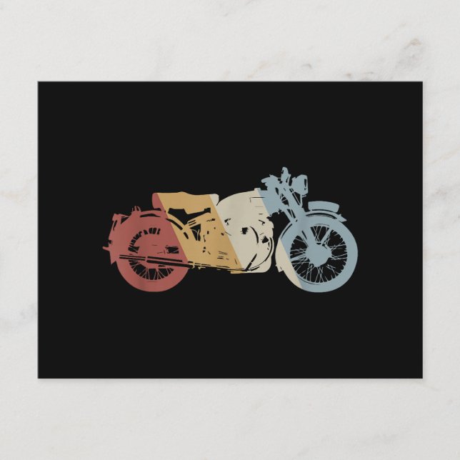 Motorcycle Retro Style Vintage Enclosure Card (Front)