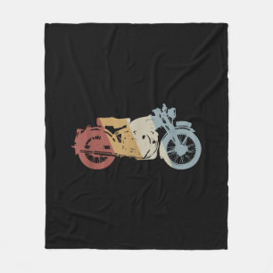 Motorcycle Retro Style Vintage Fleece Blanket
