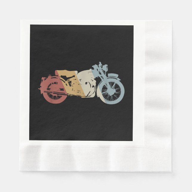 Motorcycle Retro Style Vintage Napkin (Front)