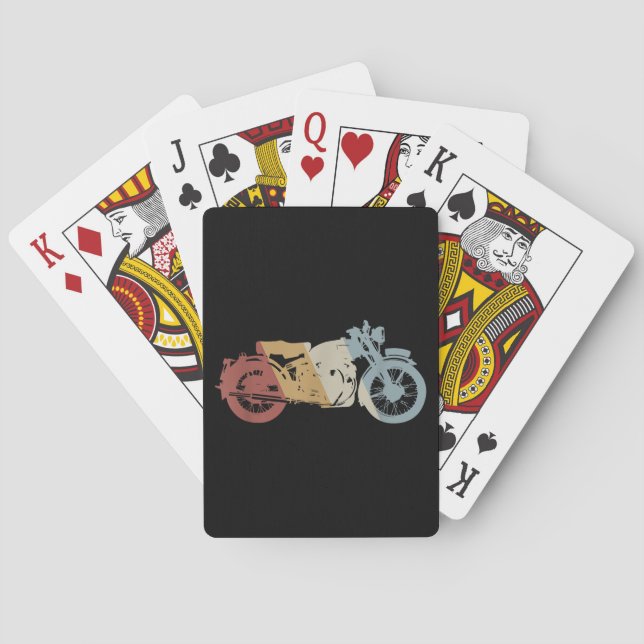 Motorcycle Retro Style Vintage Playing Cards (Back)