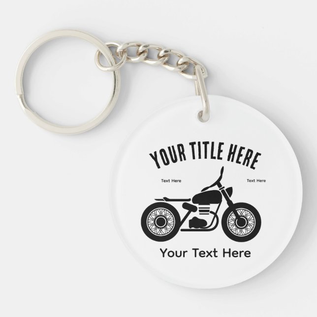 Motorcycle Ride Speed and Freedom Design Keychain (Front)