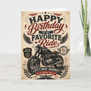 Motorcycle Rider Birthday Card for Husband