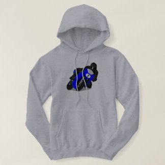 Motorcycle Rider Blue Street Bike Hoodie or Tshirt