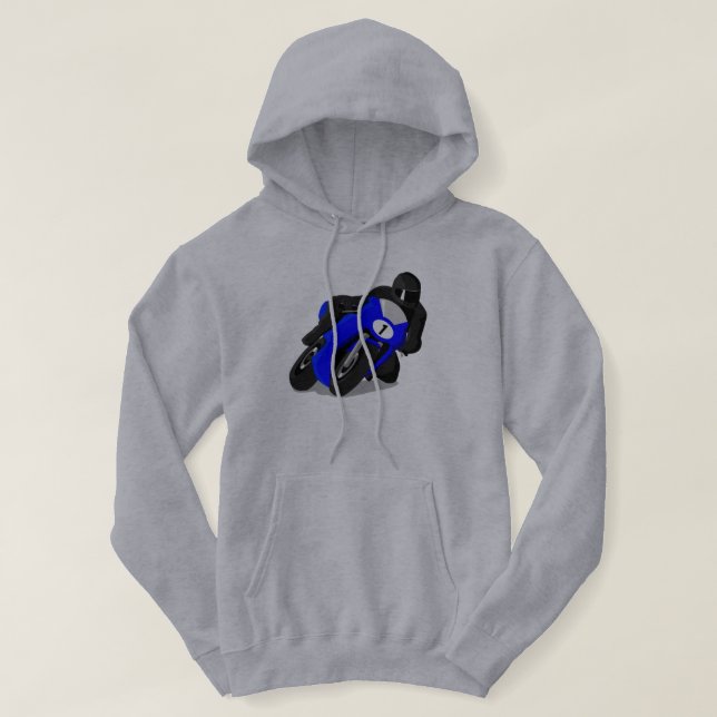 Motorcycle Rider Blue Street Vélo Sweat - shirt à  (Design devant)