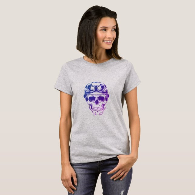 Motorcycle Rider Skull T-Shirt (Front Full)