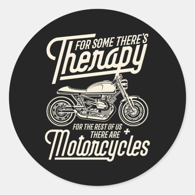 Motorcycle Rider Therapy Biker Classic Round Sticker (Front)