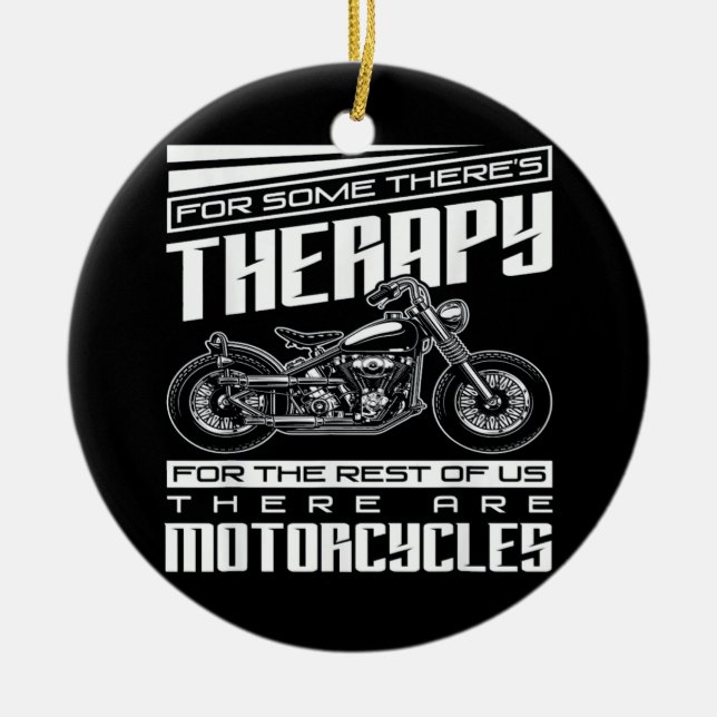 Motorcycle Rider Therapy Ceramic Ornament (Front)