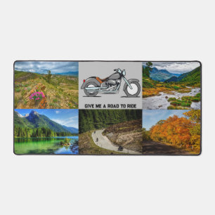 Motorcycle Road Trip 6 Photo Easy Upload Vacation Desk Mat
