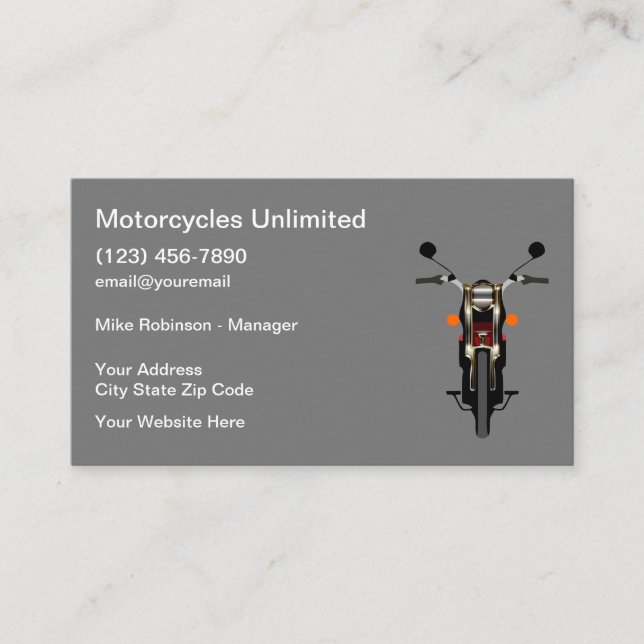 Motorcycle Sales Dealer Business Card (Front)