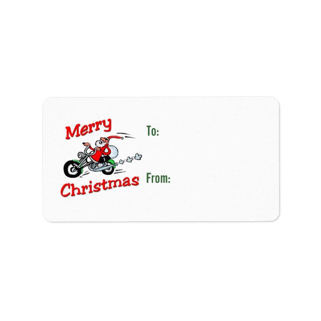 Motorcycle Santa Gift Tags (Front)