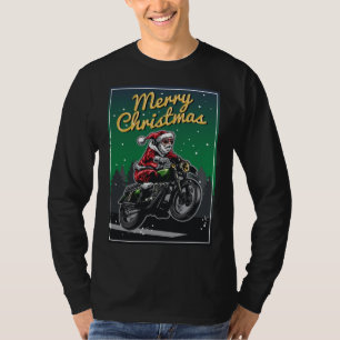 Motorcycle Santa Merry Christmas Biker Gift T-Shirt