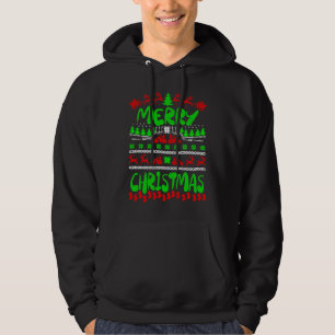 Motorcycle Santa Sleigh Biker  Merry Ugly Christma Hoodie