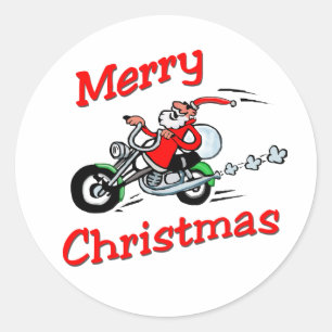 Motorcycle Santa Sticker