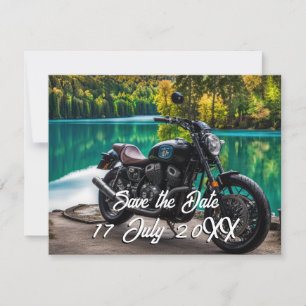 Motorcycle Save the Date Announcement Postcard