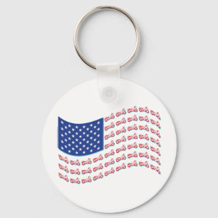 Motorcycle-Shadow-Flag-Wave Keychain