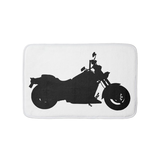 Motorcycle Silhouette Bath Mat (Front)