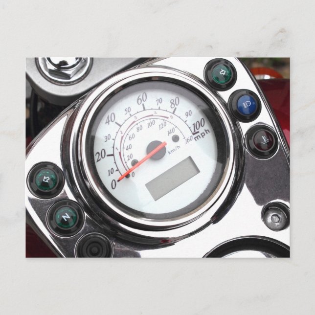 Motorcycle Speedometer Postcard (Front)