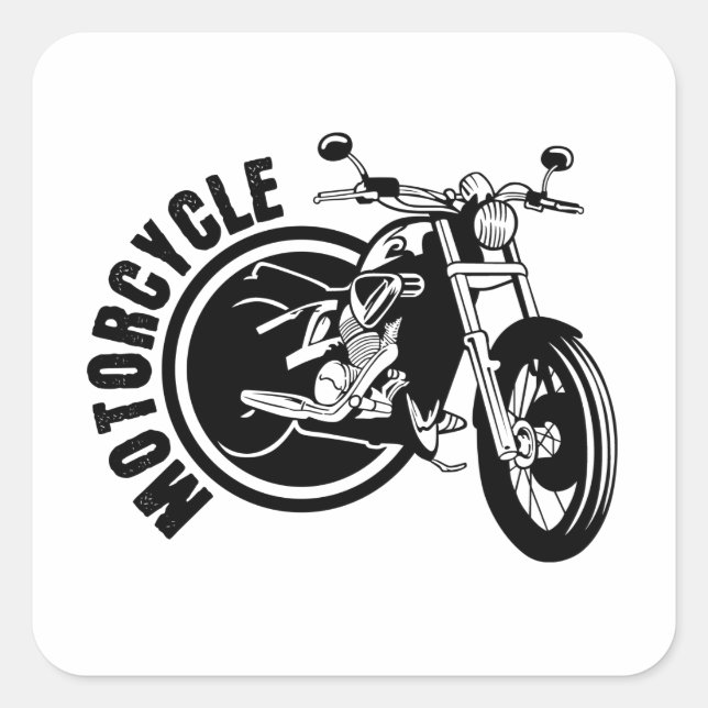 Motorcycle Square Sticker (Front)