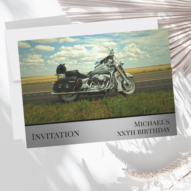 Motorcycle-themed birthday event photo Invitation (Creator Uploaded)