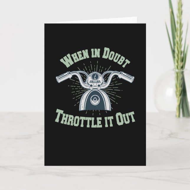 Motorcycle Throttle Saying Biker Card (Front)