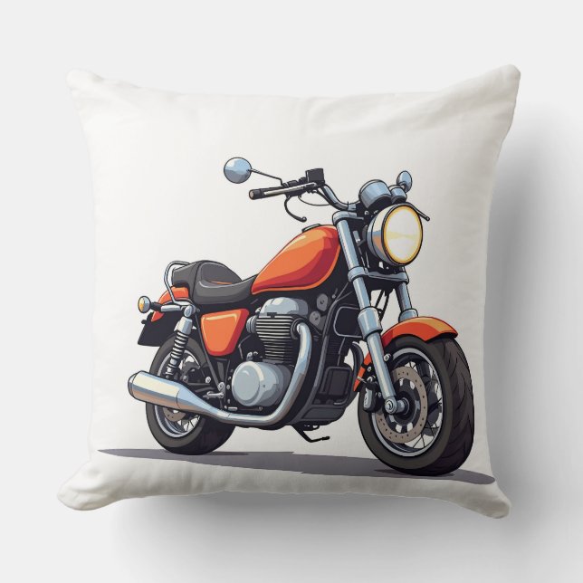 Motorcycle Throw Pillow (Front)