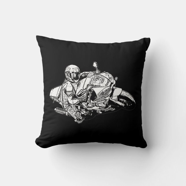 Motorcycle  throw pillow (Front)