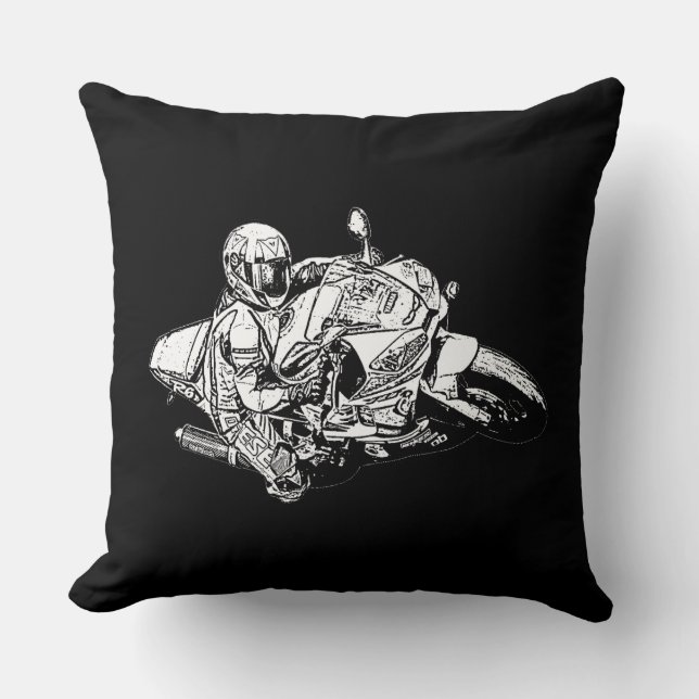 Motorcycle   throw pillow (Front)