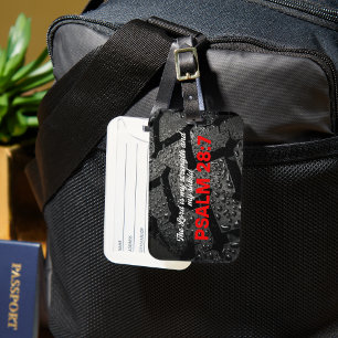Motorcycle Tire Tread With Psalm 28:7 Bible Verse Luggage Tag