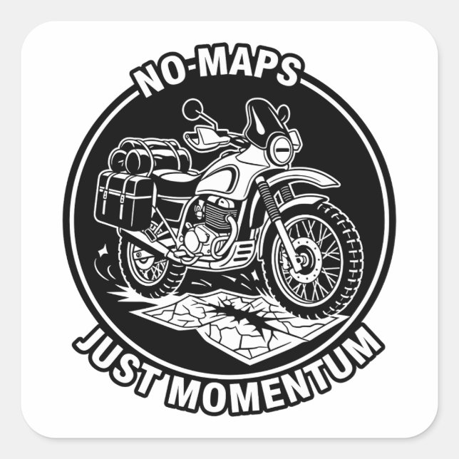 Motorcycle Touring Freedom Mindset Square Sticker (Front)