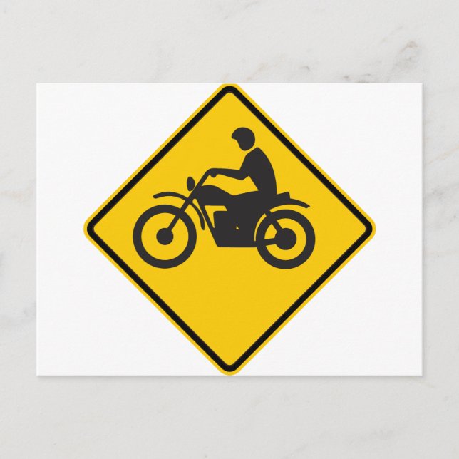 Motorcycle Traffic Highway Sign Postcard (Front)