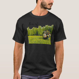 Motorcycle Travel Adventure Bike Trees and Flower T-Shirt