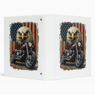 Motorcycle USA Flag Retro Biker Chopper Binder