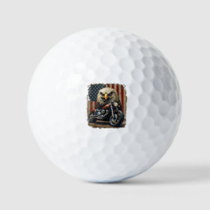 Motorcycle USA Flag Retro Biker Chopper Golf Balls