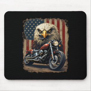Motorcycle Usa Flag Retro Biker Chopper  Mouse Pad