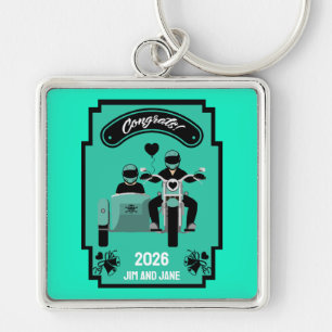 Motorcycle Wedding Gifts For Couple Keychain