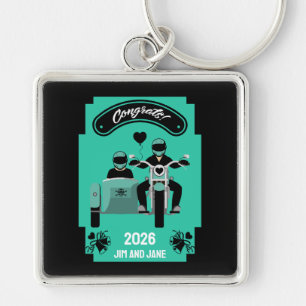 Motorcycle Wedding Gifts For Couple Keychain