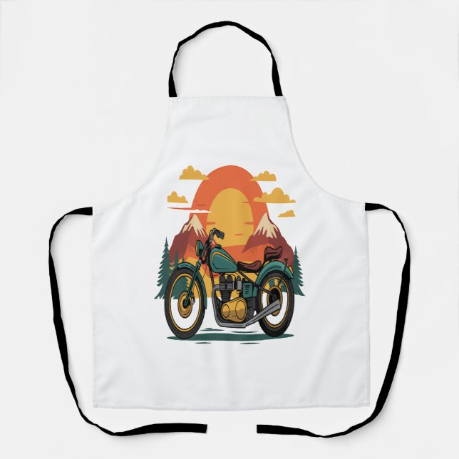 Motorcycle with USA Flag, 4th July Apron (Front)