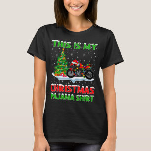 Motorcycle Xmas Tree Lights This Is My Christmas P T-Shirt