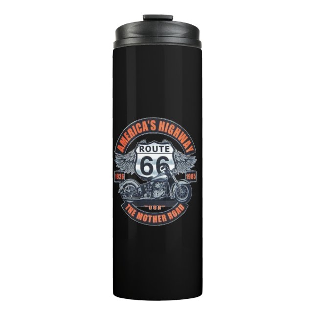 Motorcycles and Route 66 Thermal Tumbler (Front)