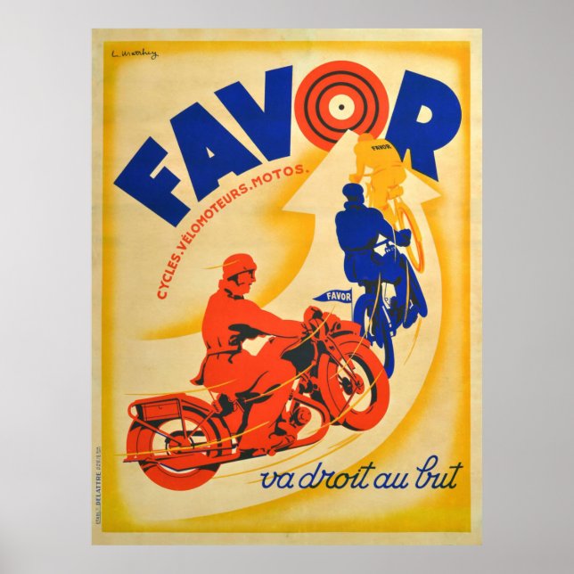 Motorcycles - Favour - Vintage Art Poster (Front)