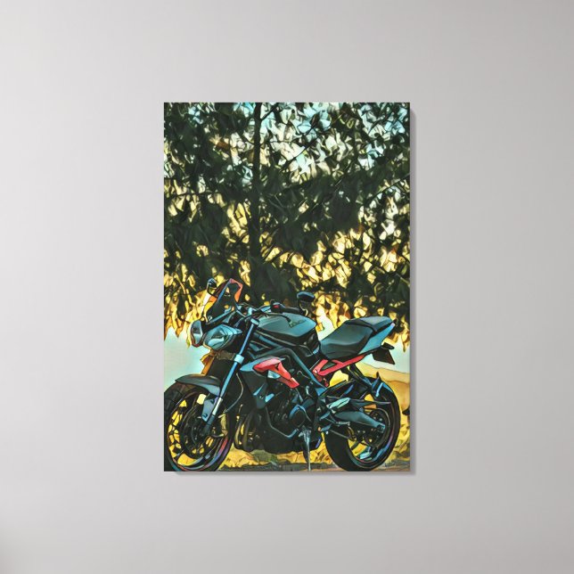 Motorcycles gift canvas print (Front)