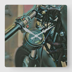 Motorcycles gift square wall clock