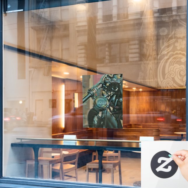 Motorcycles gift window cling (Cafe Window)