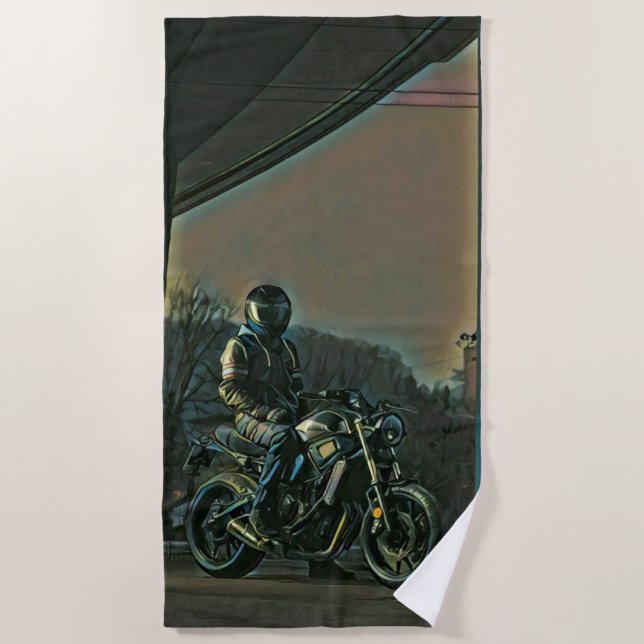 Motorcycles gifts beach towel (Front)