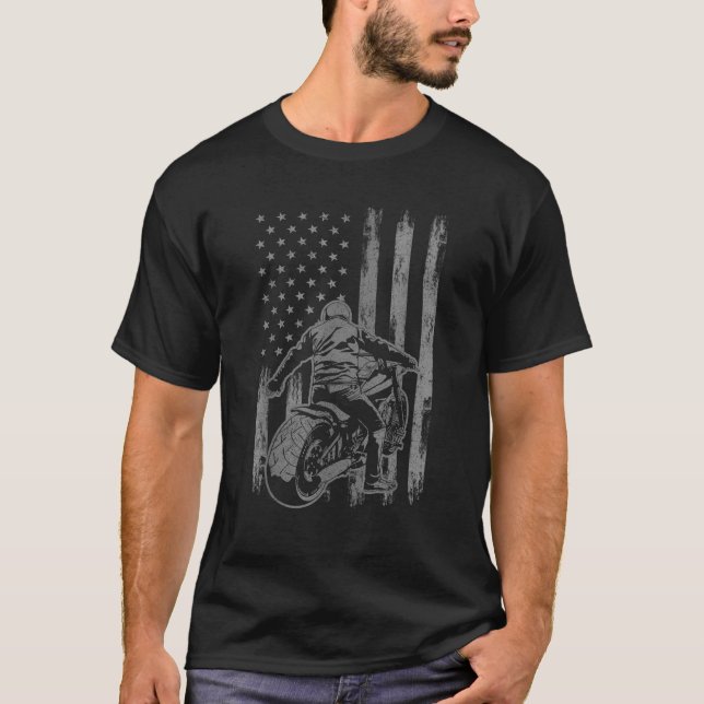Motorcycles Men 4th Of Julys Boys Moto Biker T-Shirt (Front)