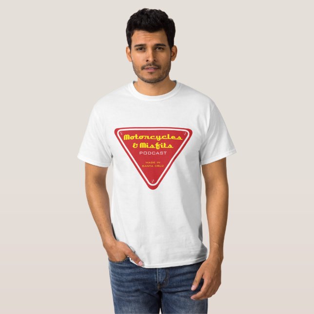 Motorcycles & Misfits Red Triangle T-Shirt (Front Full)