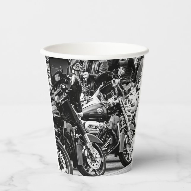 Motorcycles Motorbikes Biker Ride Rider Paper Cups (Front)